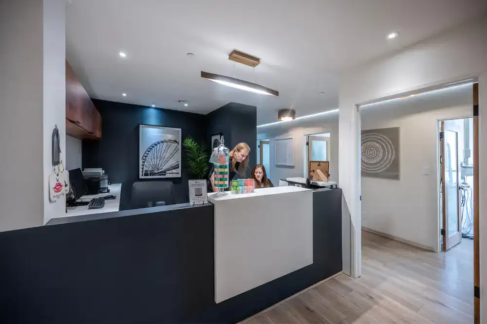 A welcoming and calm reception area at our children's dental clinic