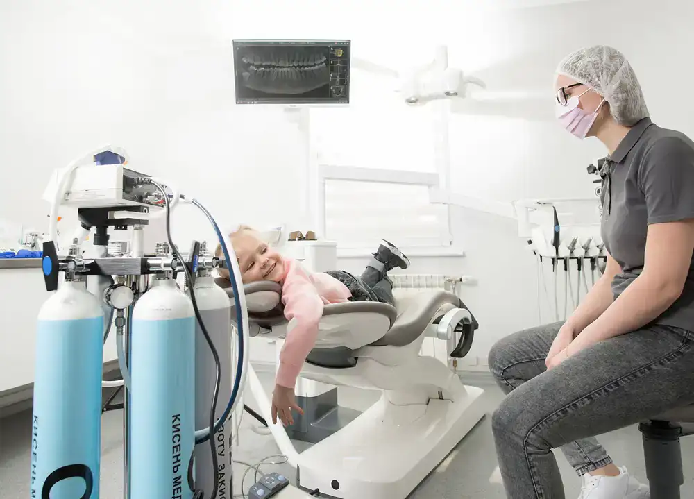 Children smiling happily in the dental clinic